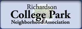 Logo with text: Richardson College Park Neighborhood